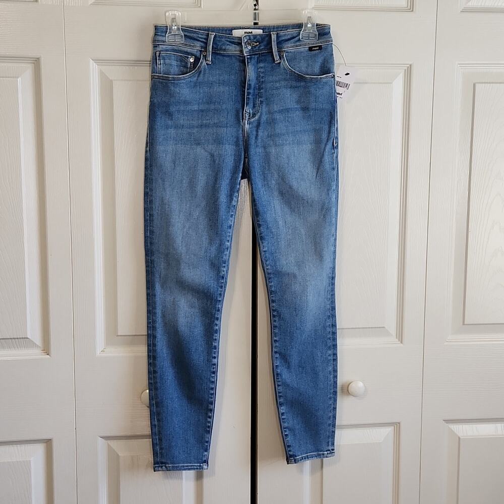 Mavi Women's Tess High-Rise Skinny Light Wash Jeans Size 27 Zip Button Stretch